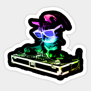 HOUSE CAT (Rainbow DJ Kitty) Sticker